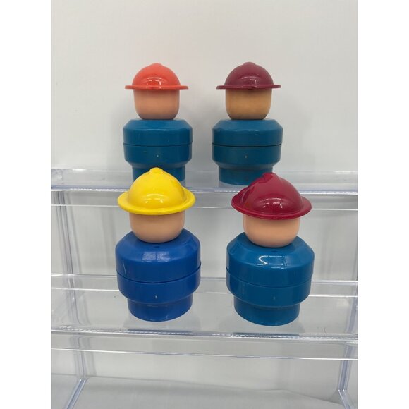 Fisher Price Little People Chunky Tall Construction Workers Set of 4 - Picture 2 of 3